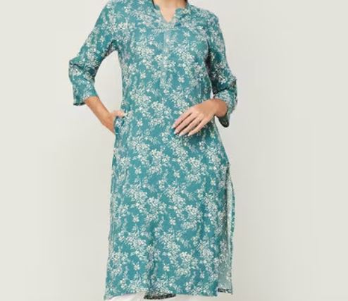 Melange floral print anarkali clearance kurta