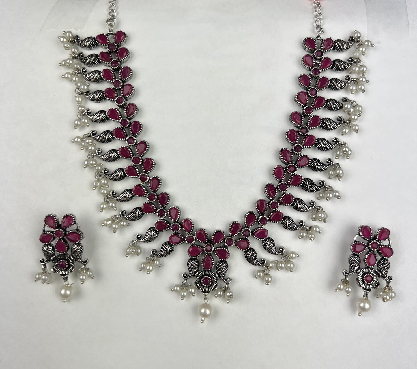 Oxidized Mango pearl set