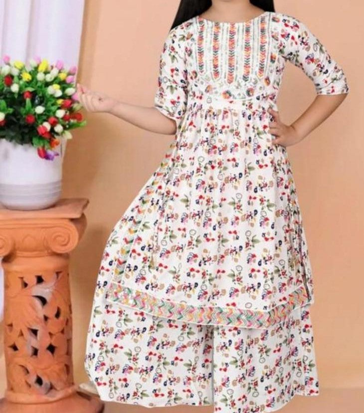 Pretty embroidered girls kurtaset or dress