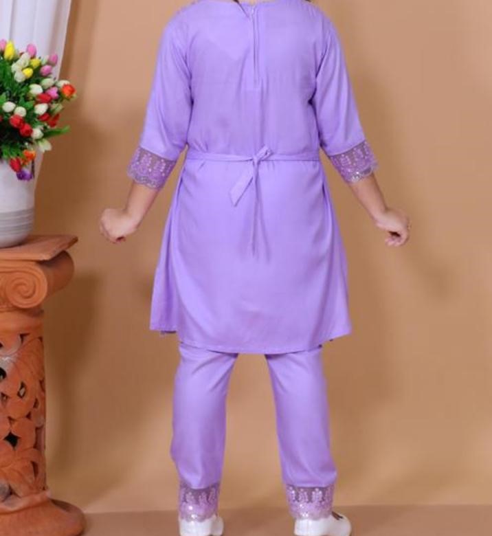 Pretty embroidered girls kurtaset or dress