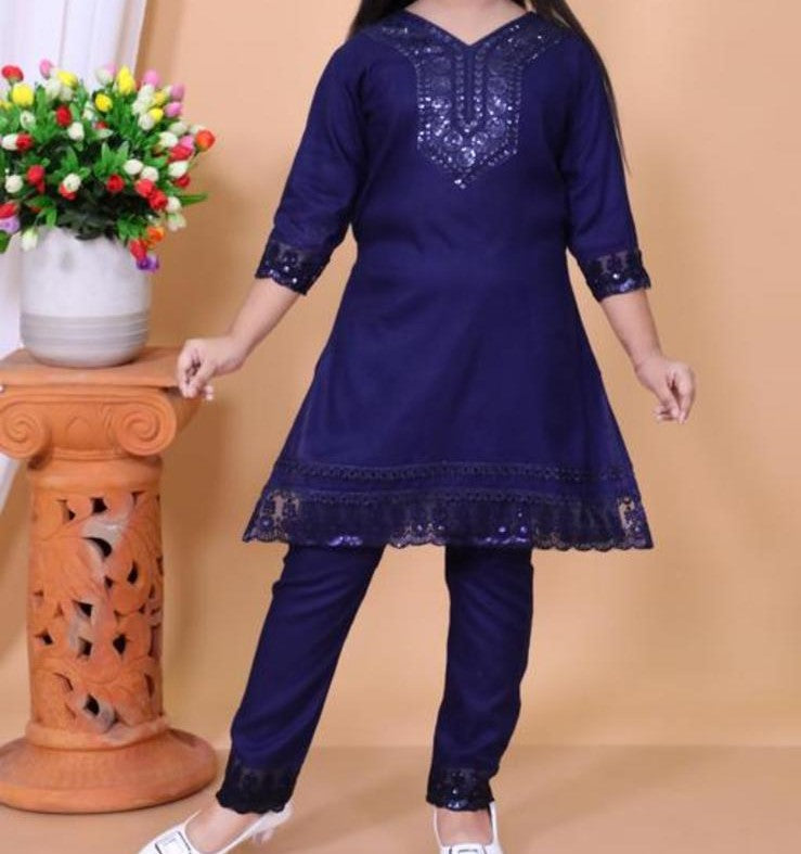 Pretty embroidered girls kurtaset or dress