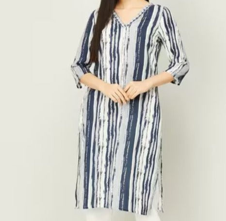 Mélange Striped Straight Kurta