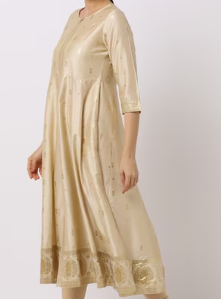 AVAASA gold print Anarkali Kurta