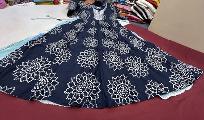 Dark blue Bandhani dress