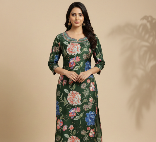 Vatican silk kurta (Green)