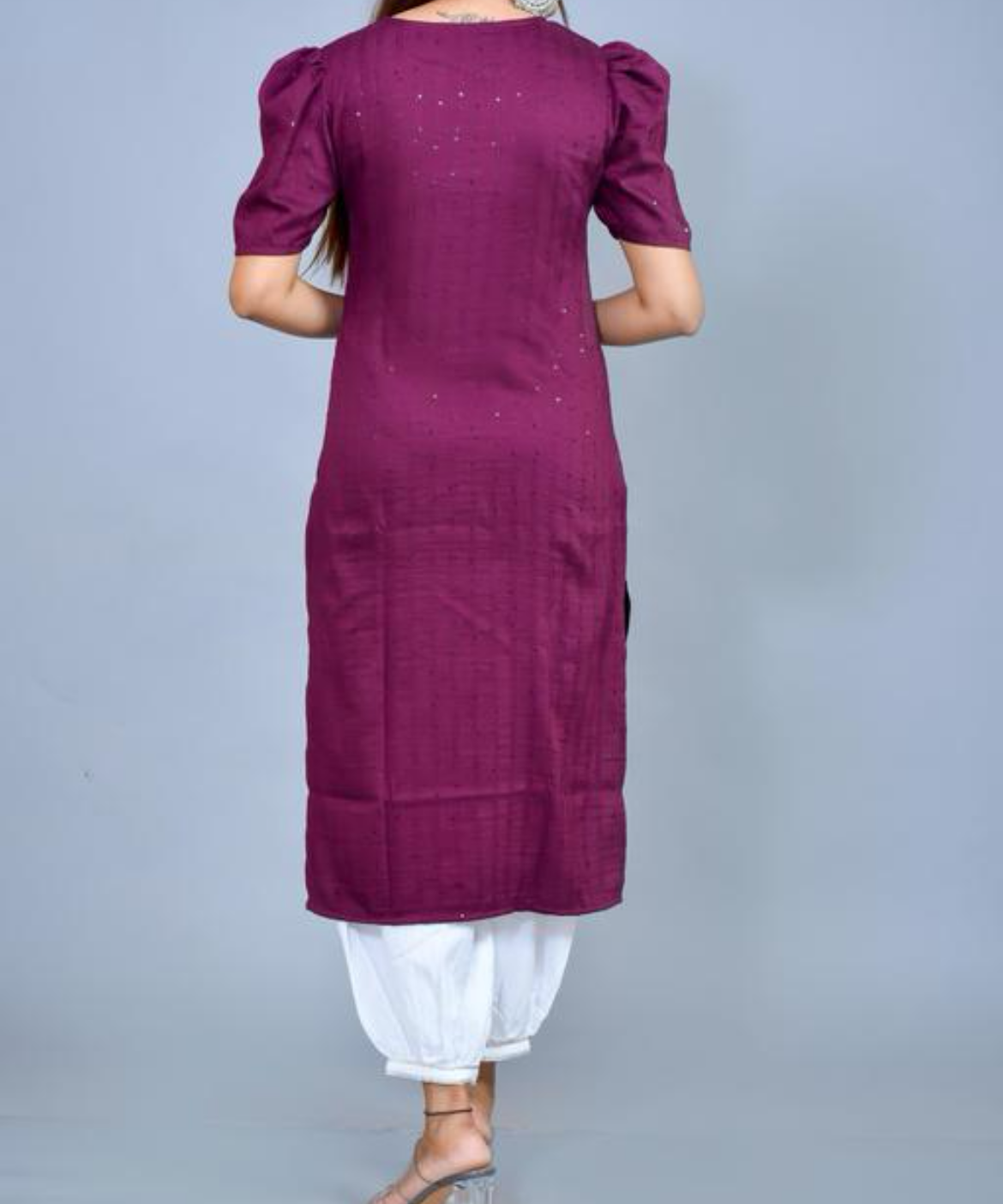 Puff sleeve full sequence work Kurta pant set