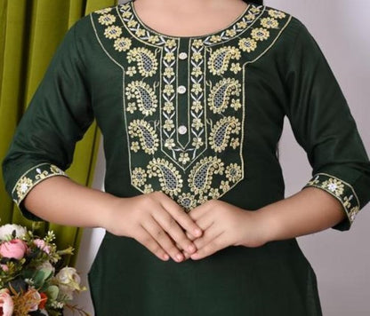 Pretty embroidered girls kurtaset or dress