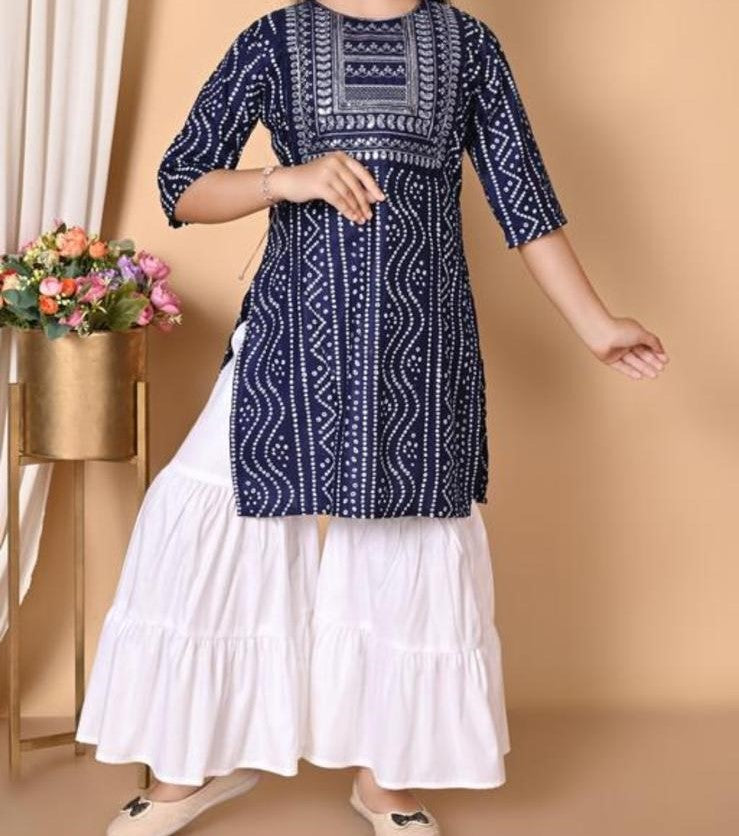 Pretty embroidered girls kurtaset or dress