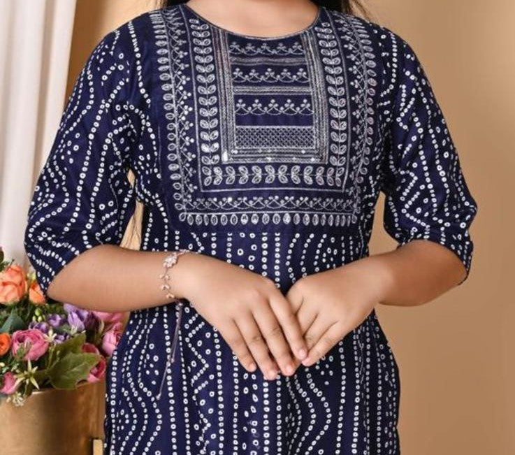 Pretty embroidered girls kurtaset or dress