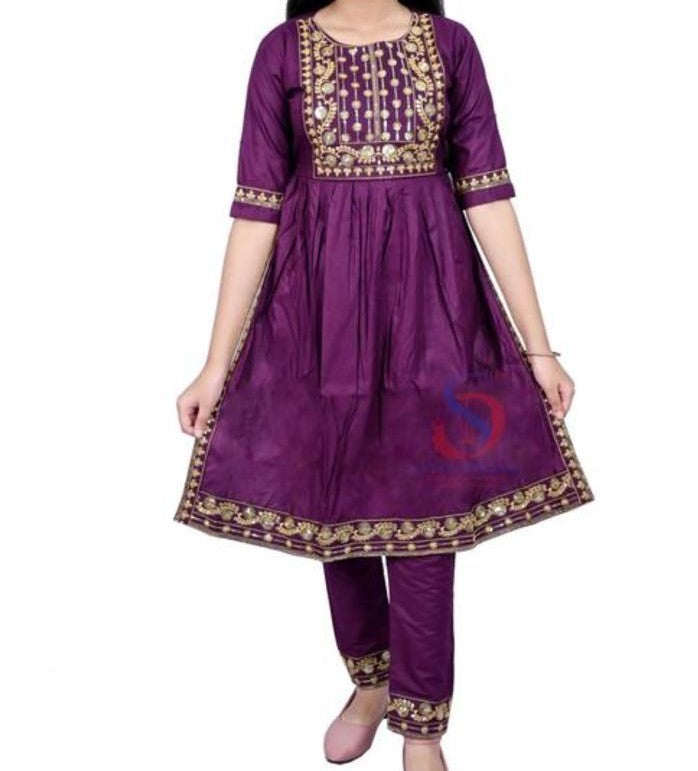 Pretty embroidered girls kurtaset or dress