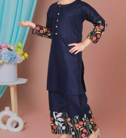 Pretty embroidered girls kurtaset or dress