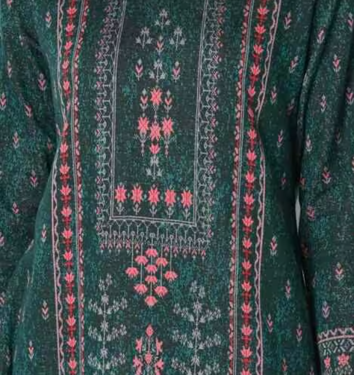 Floral Print Straight Winter Kurta