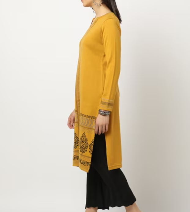 Flat Knit Winter Straight Kurta