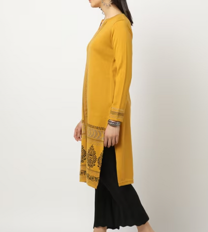 Flat Knit Winter Straight Kurta